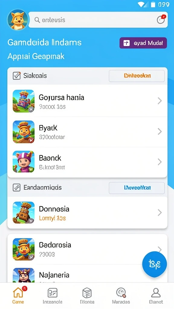 Tampilan awal yang menarik dan interaktif.