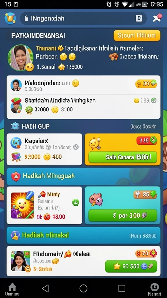 Fitur permainan yang beragam dan inovatif.